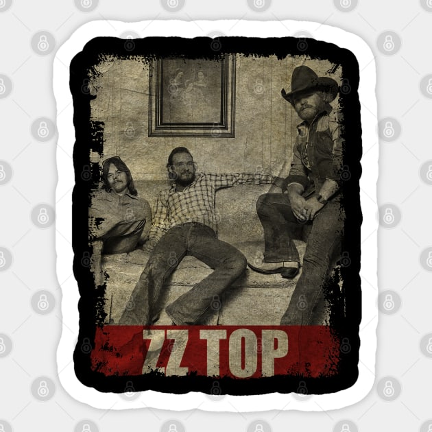 TEXTURE ART-ZZ Top - RETRO STYLE Sticker by ZiziVintage